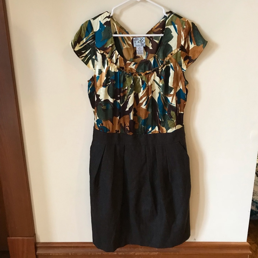Anthropologie Tweedy Leaves Dress by Tabitha